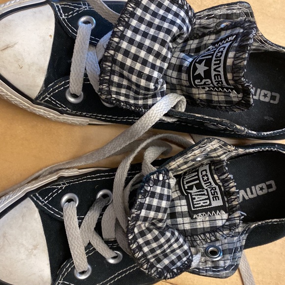 Black Converse sneakers with double tongue - Picture 5 of 7